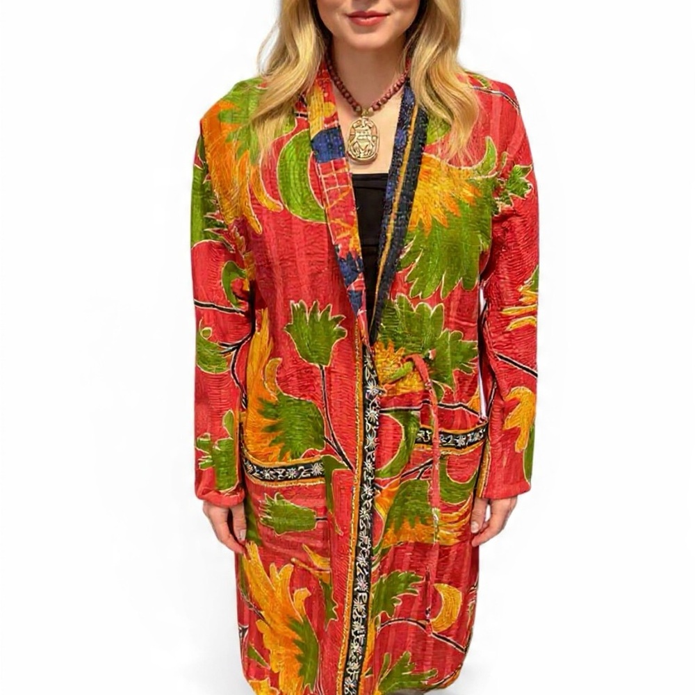 Reversible Kantha coat.  New